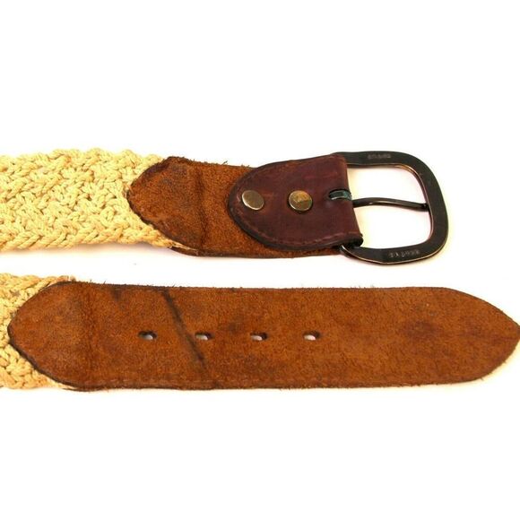 VTG CORD BRAIDED BRAWN GENUINE LEATHER 1 3/4"Wd CASUAL WOMEN'S BELT Sz M/L (15D - Picture 8 of 8